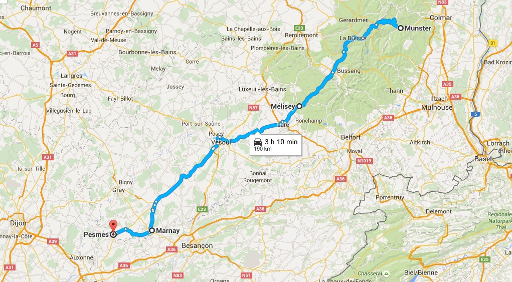Ruta de hoy: de Munster a Pesmes