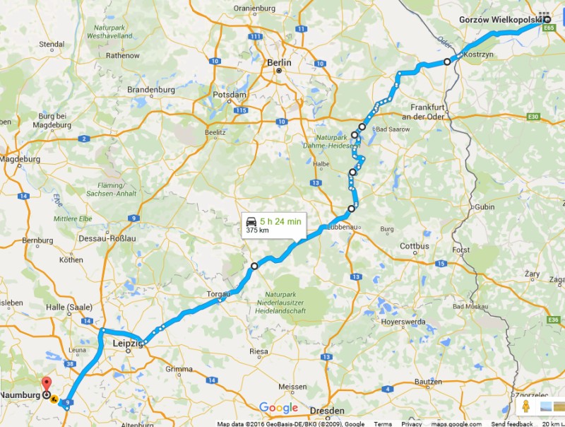 De Gorzów a Naumburg pasando por Herzberg
